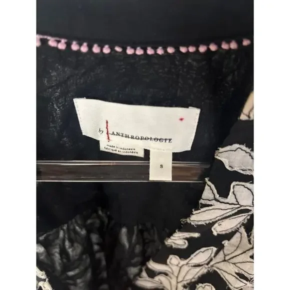 B18 Anthropologie Floral Blouse Top Womens Small Embroidered - Picture 8 of 8